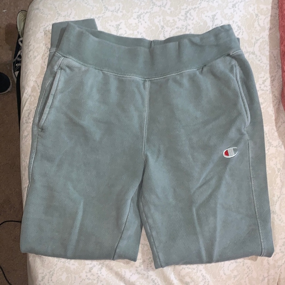 Champion Grey-Blue Reverse Weave Sweatpants
